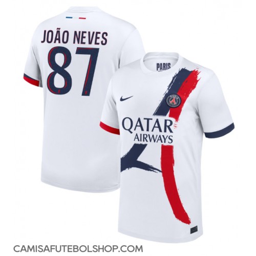 Camisa de time de futebol Paris Saint-Germain Joao Neves #87 Replicas 2º Equipamento 2024-25 Manga Curta